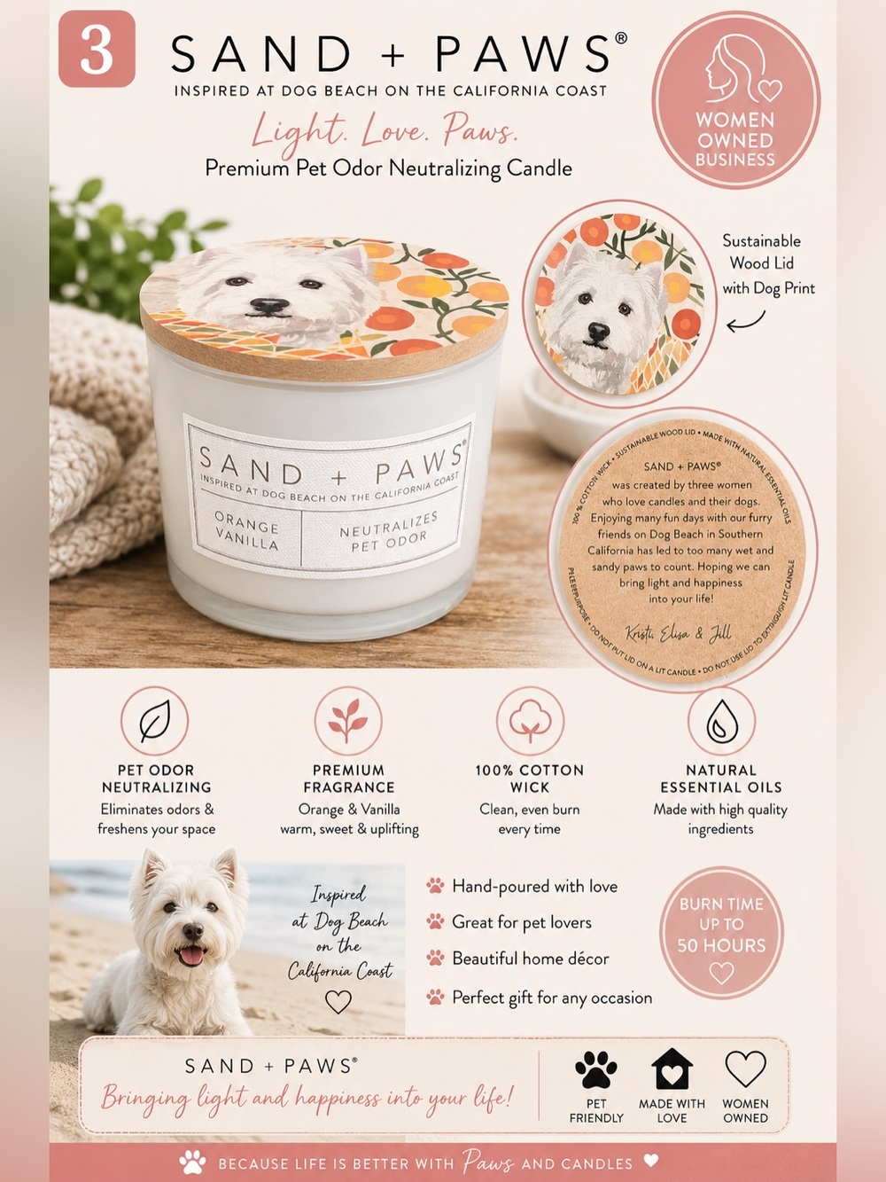 Buy now: SAND + PAWS Pet Odor Candle or Lux Candles — Buyer’s Pick - Picture 3 of 7